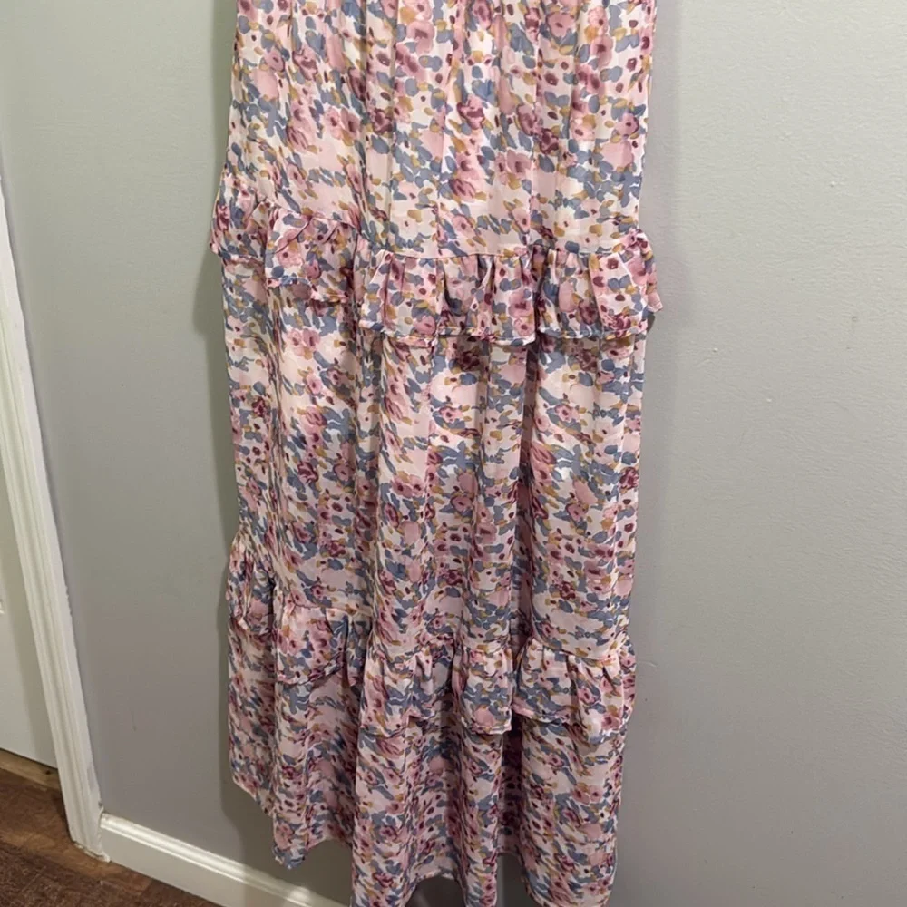 FSL Apparel floral print ruffled halter top maxi dress - Picture 4 of 8
